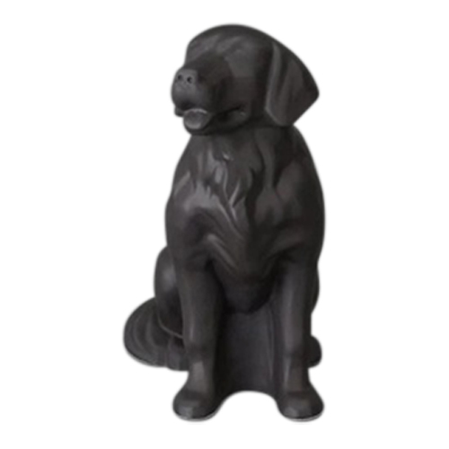 Grey Golden Retriever Ceramic Urn