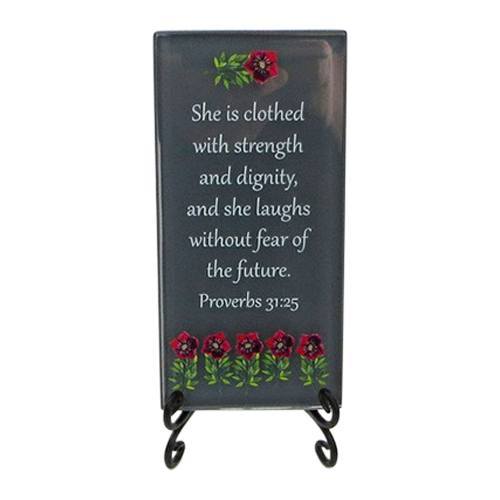 Grey Strength and Dignity Glass Plaque
