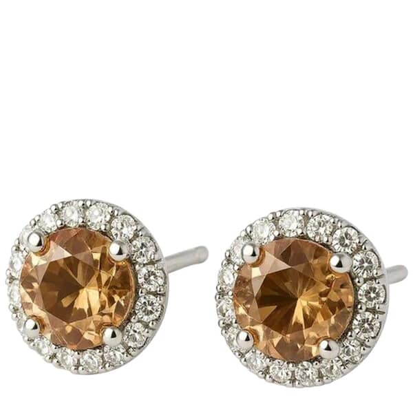Halo Bronze Cremation Diamond Earrings