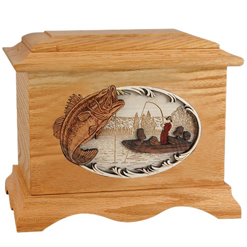 Catch of the Day Oak Cremation Urn