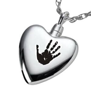Hand On My Heart Cremation Jewelry
