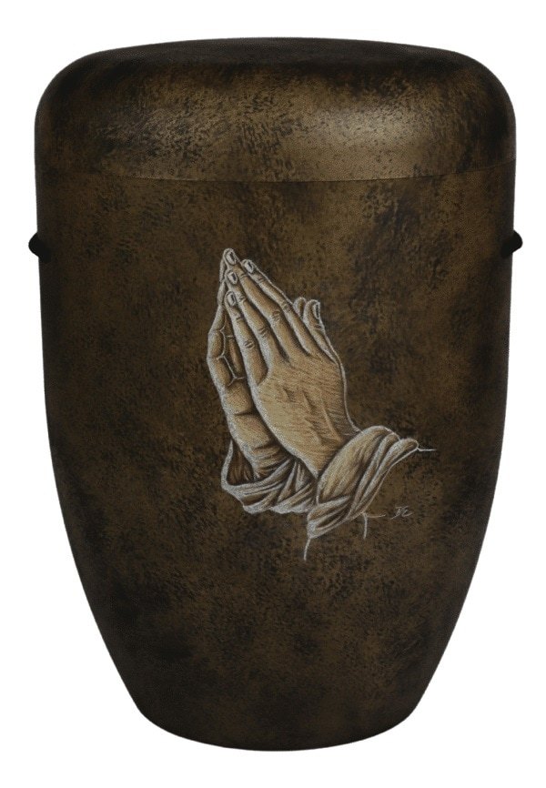 Hand Painted Praying Cremation Urn