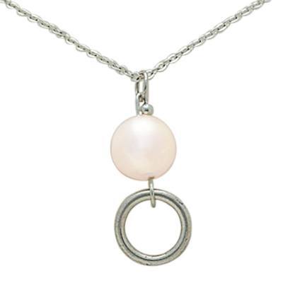 Hanging White Pearl Cremation Pendant