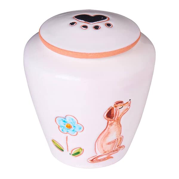 Happy Dog Ceramic Cremation Urns