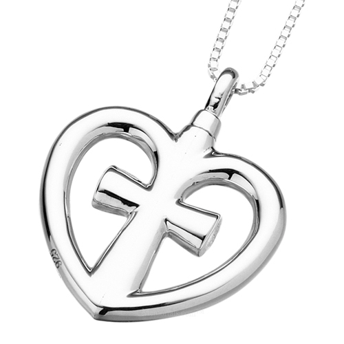 Heart & Cross Cremation Pendant III