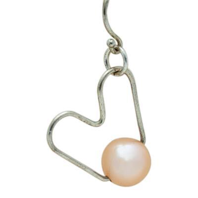 Heart Gold Pearl Cremation Earrings