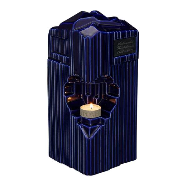 Heart Midnight Blue Ceramic Urn