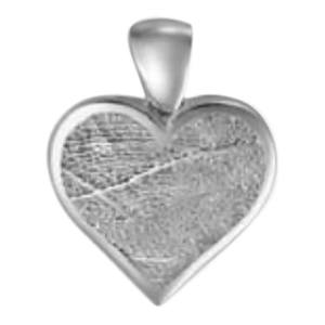 Heart Finger 14k White Gold Print Keepsake