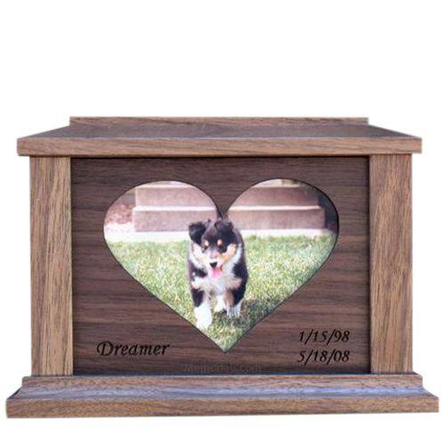 Center Heart Picture Cremation Urn - Large