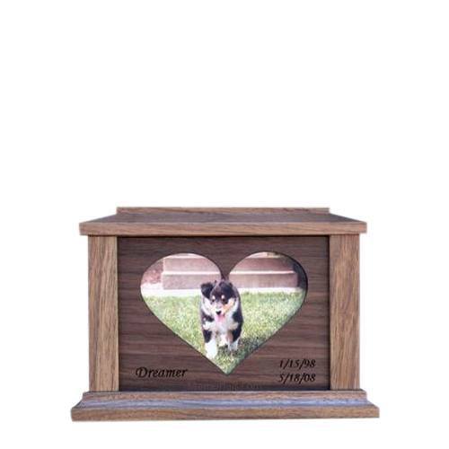 Center Heart Picture Cremation Urn - Small