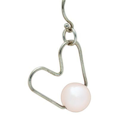 Heart White Pearl Cremation Earrings