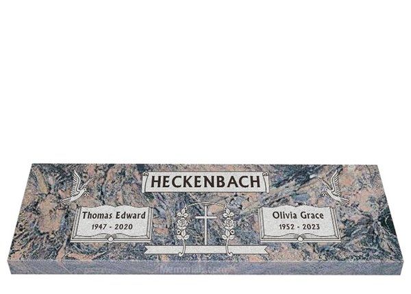 Roses Forever Companion Granite Headstone 40 x 14