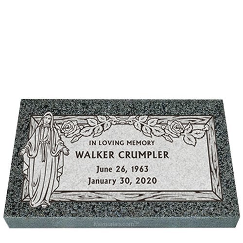 Heavenly Protector Granite Grave Marker 24 x 12