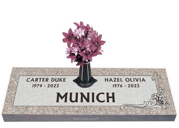 Heavens Bloom Companion Granite Headstone 36 x 12