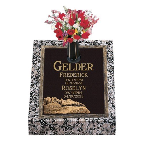 Heavens Landscape Deep Bronze Headstone 24 x 30