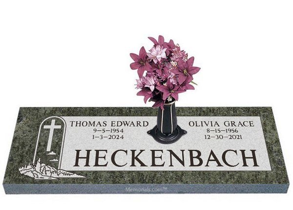 Heavens Pasture Companion Granite Headstone 36 x 12