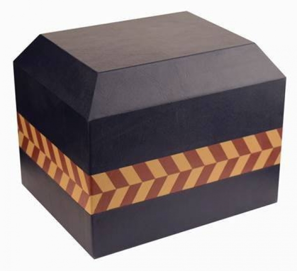 Herringbone Leather Cremation Urn