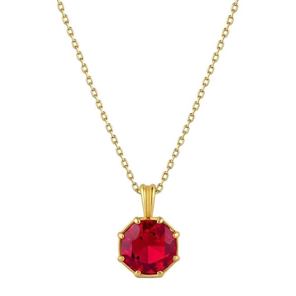 Hexagon Red Cremation Diamond Necklace