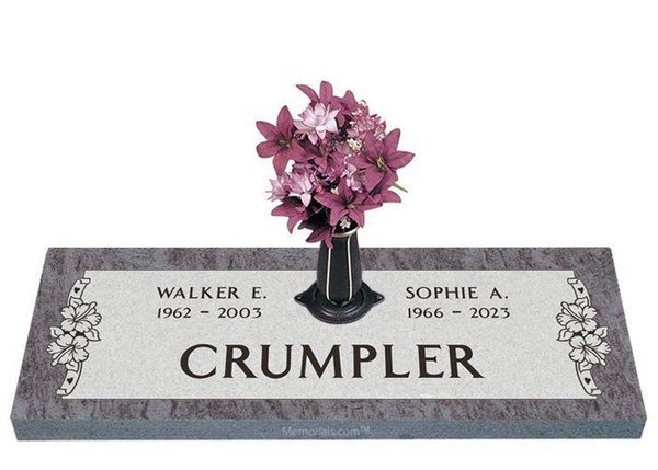 Hibiscus Dream Companion Granite Headstone 36 x 12