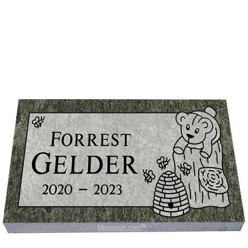 Honey Bear Child Granite Grave Marker