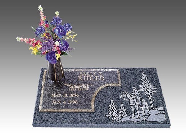 Horseback Rider Devotion Bronze Grave Marker 18 x 12 Horseback Rider Devotion Bronze Grave Marker 18 x 12