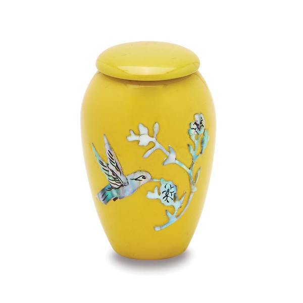 Hummingbird Yellow Keepsake Urn