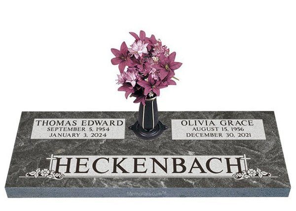 Husband and Wife Companion Granite Headstone 40 x 14