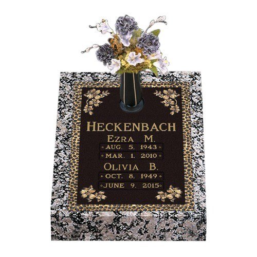 Husband And Wife Deep Bronze headstone 16 x 24