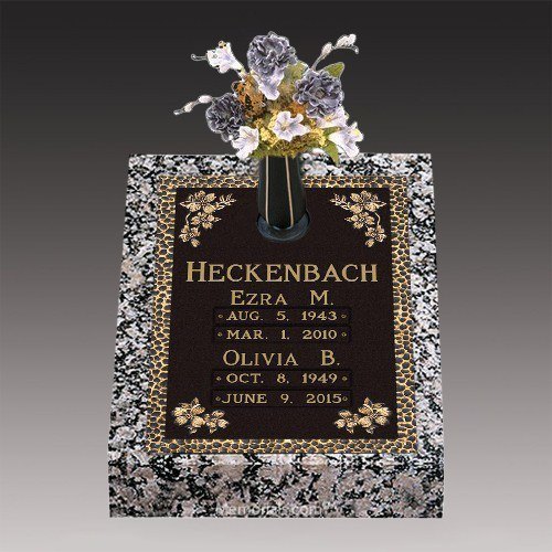 Husband And Wife Deep Bronze headstone 16 x 24