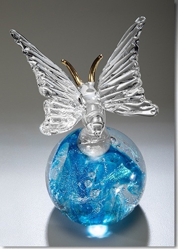 Ice Butterfly Figurine Ash Sculpture