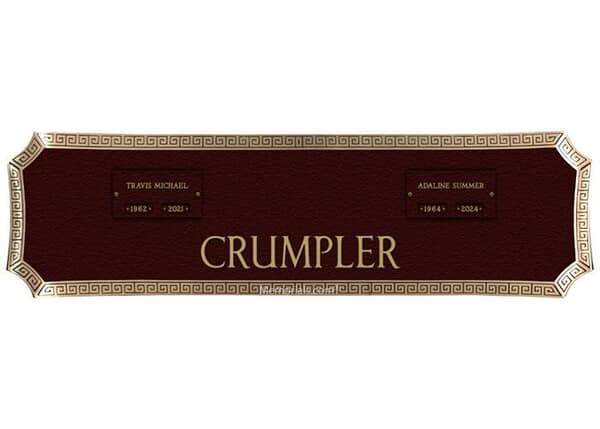Imperial Cremation Bronze Plaque 36 x 13