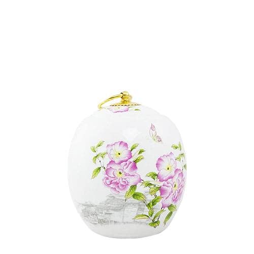 Imperial Pink Poppy Small Ceramic Urn