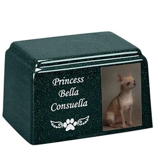 Imperial Rectangle Cultured Pet Photo Urn