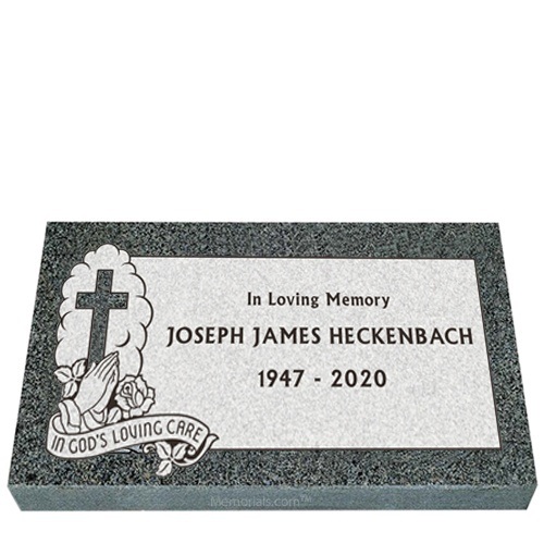 In Gods Loving Care Granite Grave Marker 20 x 10