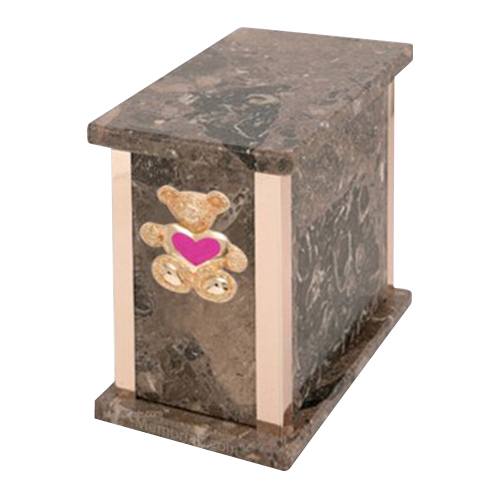 Design Rosatica Teddy Pink Heart Marble Urn