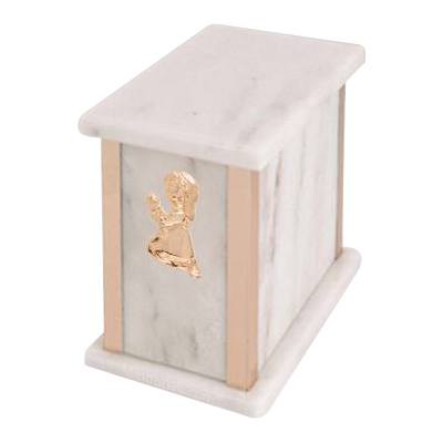 Design Bianco Praying Girl Marble Urn