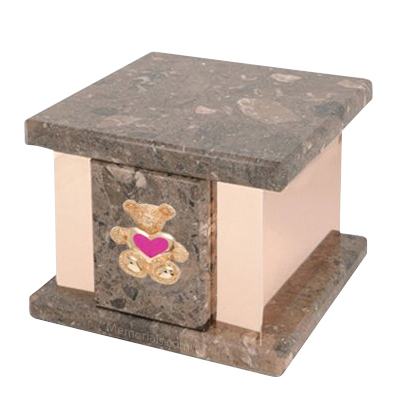 Infinita Rosatica Teddy Pink Heart Marble Urn