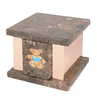 Infinita Rosatica Teddy Blue Heart  Marble Urn