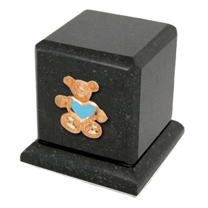 Graceful Cambrian Teddy Blue Heart Cremation Urn