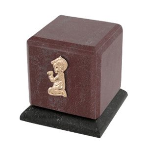 Graceful Rosso Praying Boy Cremation Urn