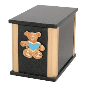 Solitude Cambrian Teddy Blue Heart Cremation Urn