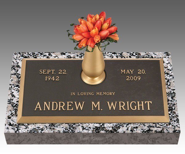 Infinity Classic Bronze Grave Marker 24 x 12