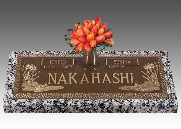 Infinity Lotus Bronze Headstone