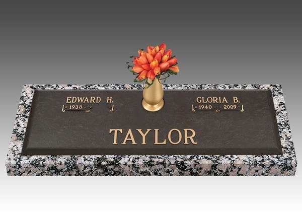 Infinity Modern Bronze Headstone 44 x 14