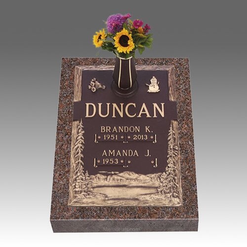 Infinity Mountain Pine Deep Bronze Headstone 16 x 24