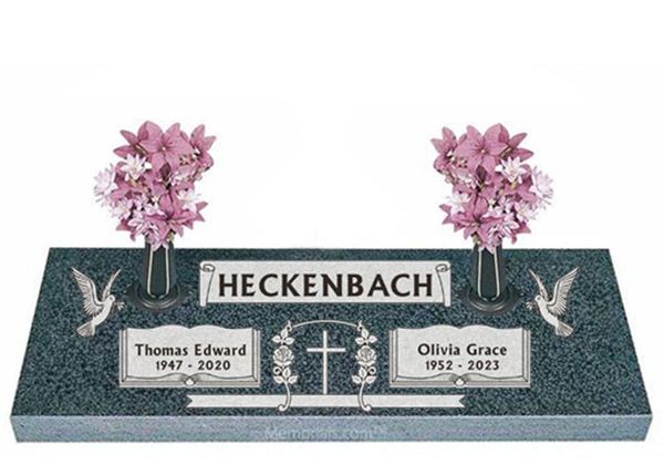 Infinity Together Companion Granite Headstone 40 x 14