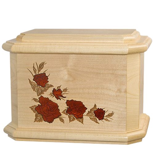 Octagon Rose Maple Cremation Urn