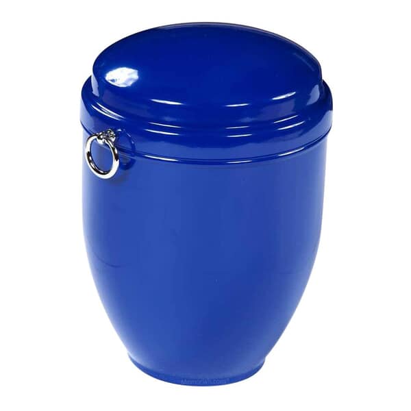 Italian Blue Metal Cremation Urn Italian Blue Metal Cremation Urn