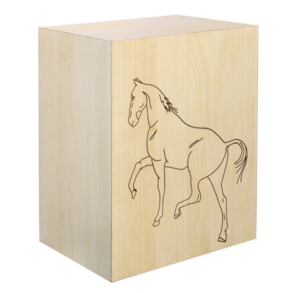 Italian Wooden Horse Cremation Urn