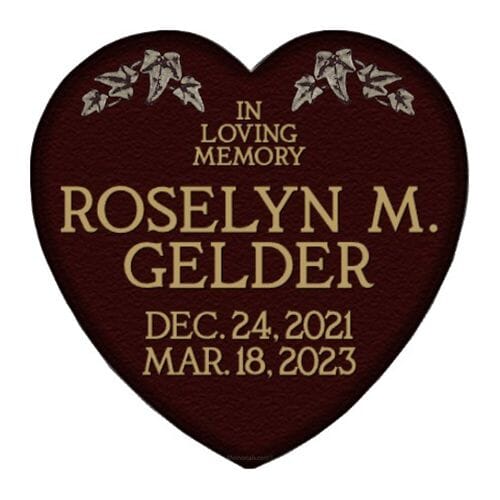 Ivy Heart Bronze Plaque